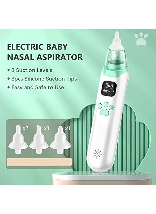MOXO Electric Baby Nasal Aspirator Automatic Nose er Cleaner for Infants 3 Suction Levels Low Noise Builtin  with Soothing Music 3 Silic Suction Ti  - Image 2