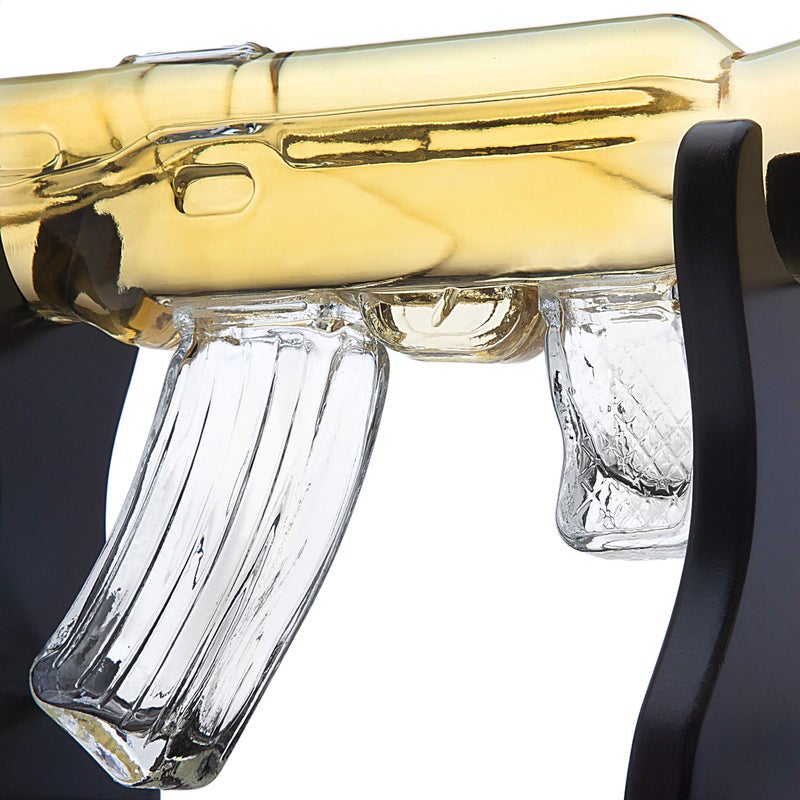 Godinger Gifts for Dad, Whiskey Gifts for Men, Whiskey Decanter Rifle with 2 Whiskey Glasses, Whiskey Decanter Set for Liquor, Scotch, Bourbon Vodka, Gifts for Men Clear - Image 3