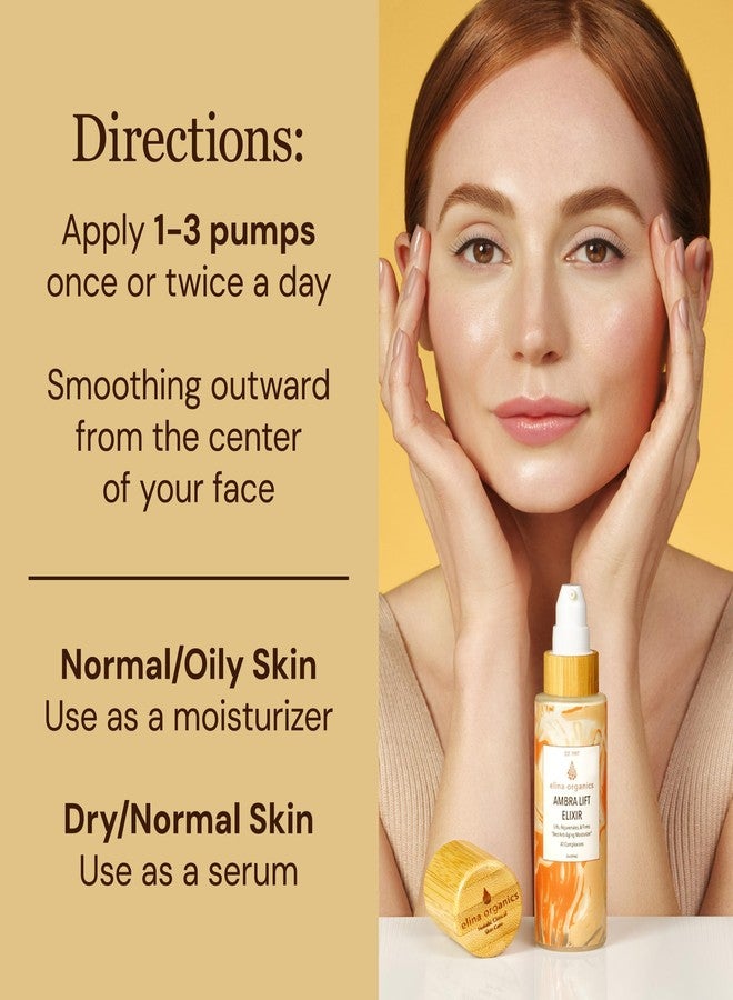 Elina Organics Ambra Lift Elixir, 2oz - Award-Winning Anti-Aging Moisturizer with Baltic Amber, Marine Collagen & Pearl Powder - Lifts, Firms & Hydrates - Organic, Vegan - Image 5