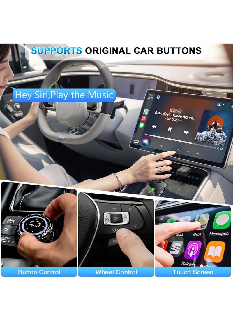 ماركة غير محددة محول Carplay لاسلكي صغير 2 في 1 مع بلوتوث 5.0 وواي فاي للسيارات السلكية CarPlay/Auto  - Image 5