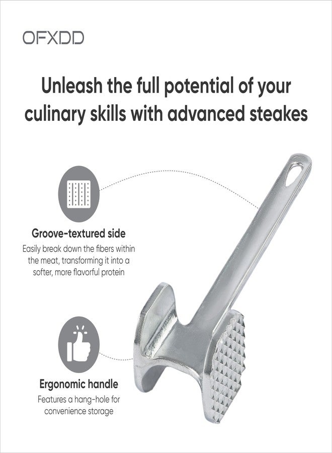 OFXDD Meat Tenderizer Tool - Dual-Side Meat Mallet Tenderizer for Cooking Food - Metal Meat Tenderizer Hammer Dishwasher Safe - Heavy Duty Kitchen Hammer for Meat - Image 3
