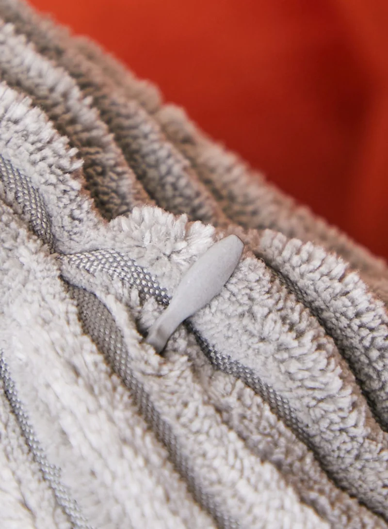 Noire Edit Grey Ribbed Cushion With Insert 45X45Cm