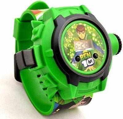 ADAMO Digital 24 Images Ben 10 Projector Green Dial and Band Rubber Watch for Kids Boys, Diwali Gift, Birthday Return Gift, Best Digital Toy Watch - Image 2