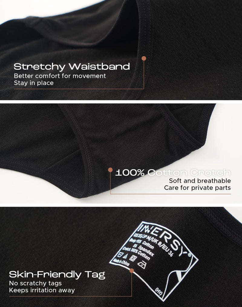 INNERSY Womens Underwear Cotton Hipster Panties Regular & Plus Size 6-Pack(X-Small,Black-White-Grey) - Image 5