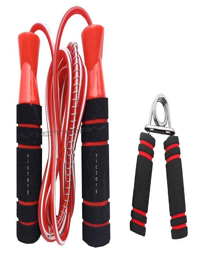Victory Turbo Soft Foam Skipping Rope & Hand Grip (Red) - Image 1