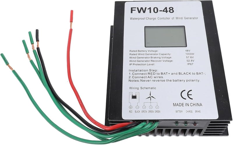 Pilipane MPPT Wind Turbine Charge Controller 48V IP67 Water Automatic Regulator for 1000W Wind Turbine Generator Aluminum Shell 15.1x13.3x5cm - Image 1
