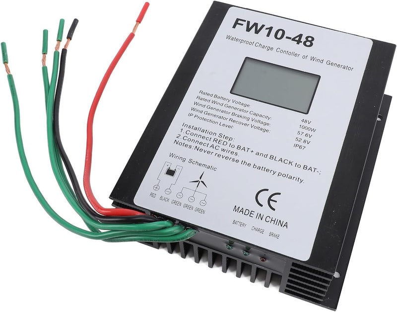Pilipane MPPT Wind Turbine Charge Controller 48V IP67 Water Automatic Regulator for 1000W Wind Turbine Generator Aluminum Shell 15.1x13.3x5cm - Image 3