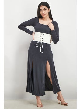 Women Corset Tie Belts, White