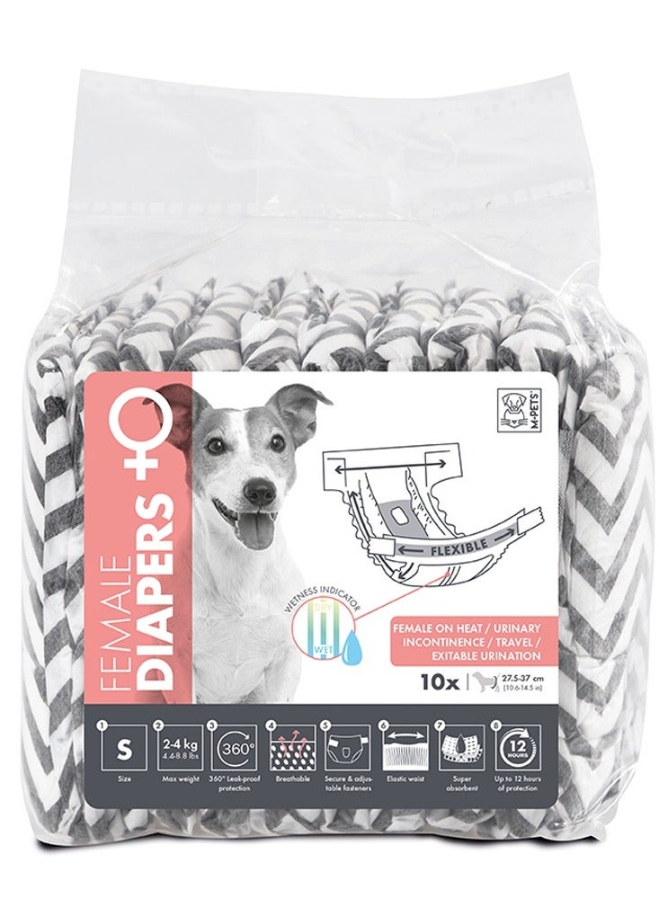 mpets Female Dog Diapers S 10 Pack
