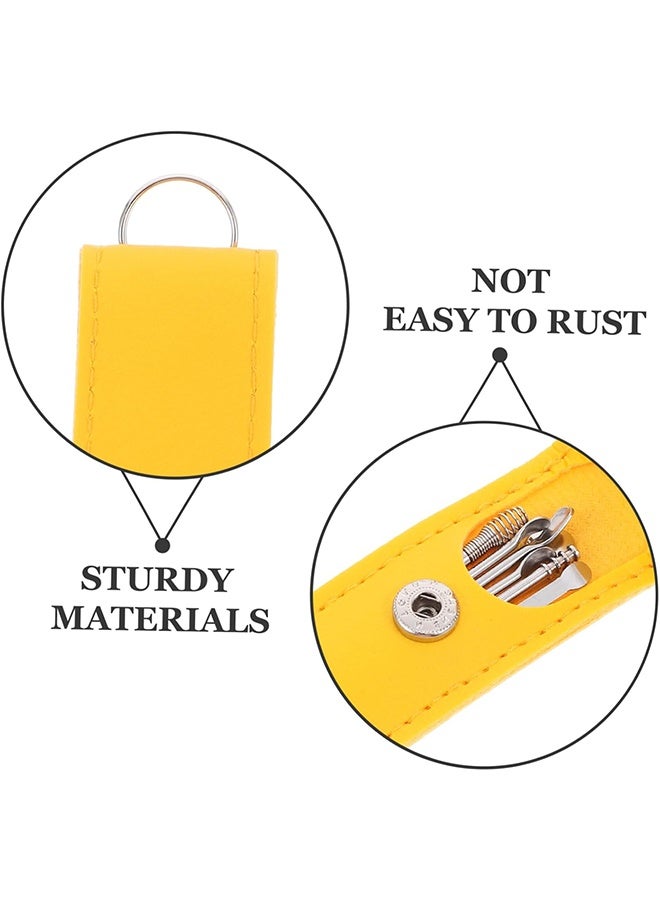 أداة إزالة شمع الأذن الحلزونية 14 قطعة مع حقيبة تخزين للتنظيف من الفولاذ المقاوم للصدأ للاستخدام المنزلي أو السفر (أسود أصفر) - Image 3