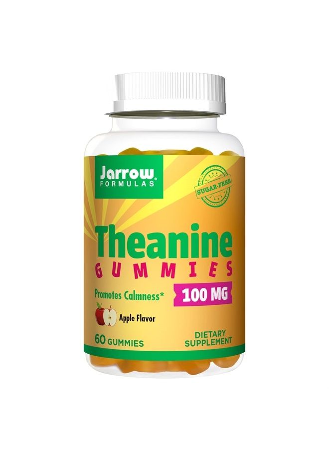 jarrow formulas Theanine Gummies 100 mg - 60 Apple Gummies - Neurologically Active Amino Acid - Found in Green Tea - Promotes Relaxation & Calmness - Sugar Free - 60 Servings - Image 1