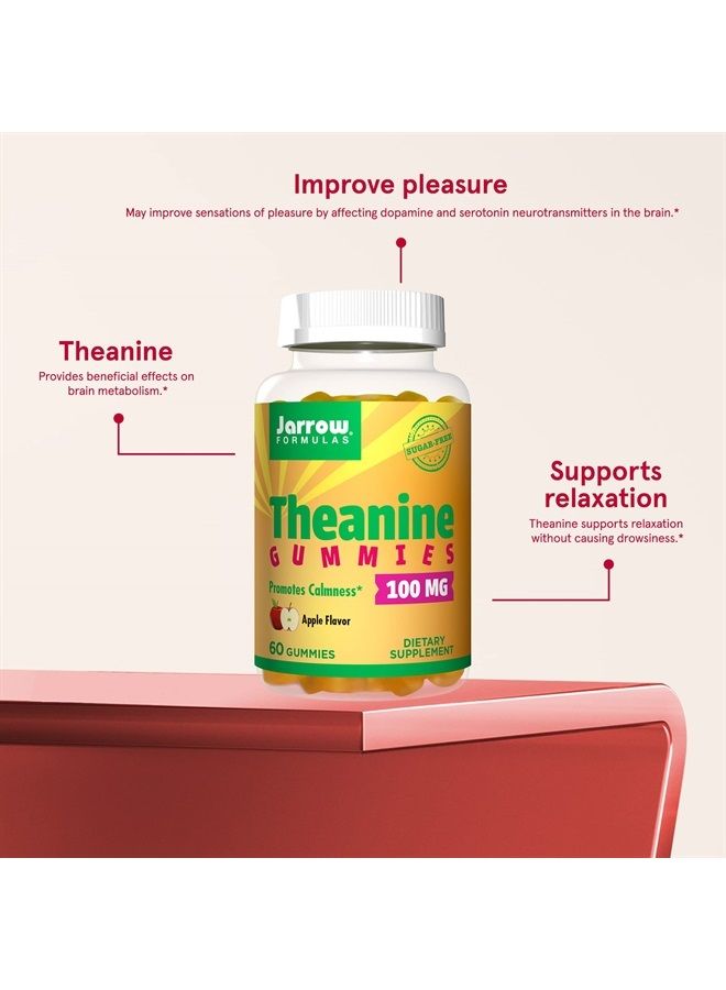 jarrow formulas Theanine Gummies 100 mg - 60 Apple Gummies - Neurologically Active Amino Acid - Found in Green Tea - Promotes Relaxation & Calmness - Sugar Free - 60 Servings - Image 5