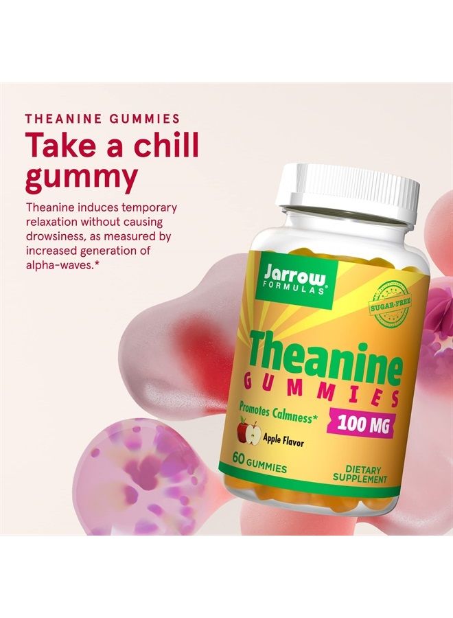 jarrow formulas Theanine Gummies 100 mg - 60 Apple Gummies - Neurologically Active Amino Acid - Found in Green Tea - Promotes Relaxation & Calmness - Sugar Free - 60 Servings - Image 3