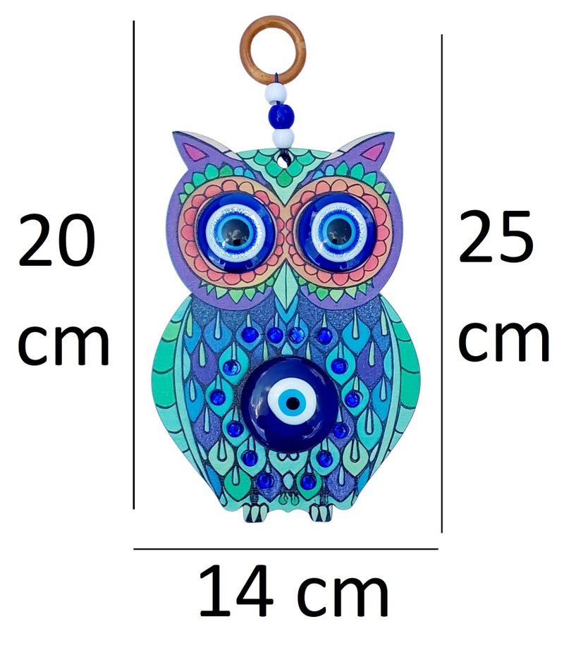 ARTISKRITI Evil Eye Hanging Owl Nazar Battu for Home Entrance Door Decoration, Big Size, Housewarming Gifts - Image 4