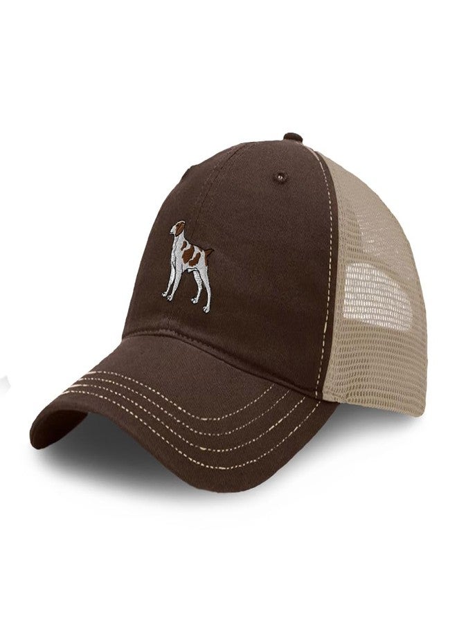 Speedy Pros Richardson Soft Mesh Cap Hat Embroidered Brittany Spaniel Pet Dog Embroidery Trucker Hats for Men & Women Cotton Brown Khaki Design Only - Image 1
