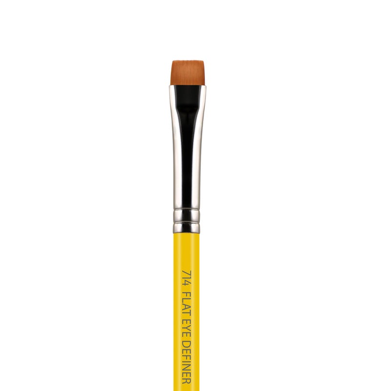 Bdellium Tools Professional Makeup Brush - Studio Series 714 Flat Eye Definer - With Soft Synthetic Fibers, For Eye Definition (Yellow, 1pc) - Image 2