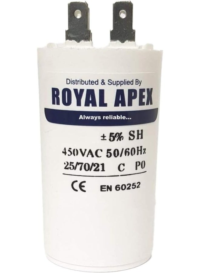Royal Apex 2 Pin Pvc Round Capacitor For Motor Compressor Etc Ce En60252 2 Pin 15Mfd 15‚µf - Image 1