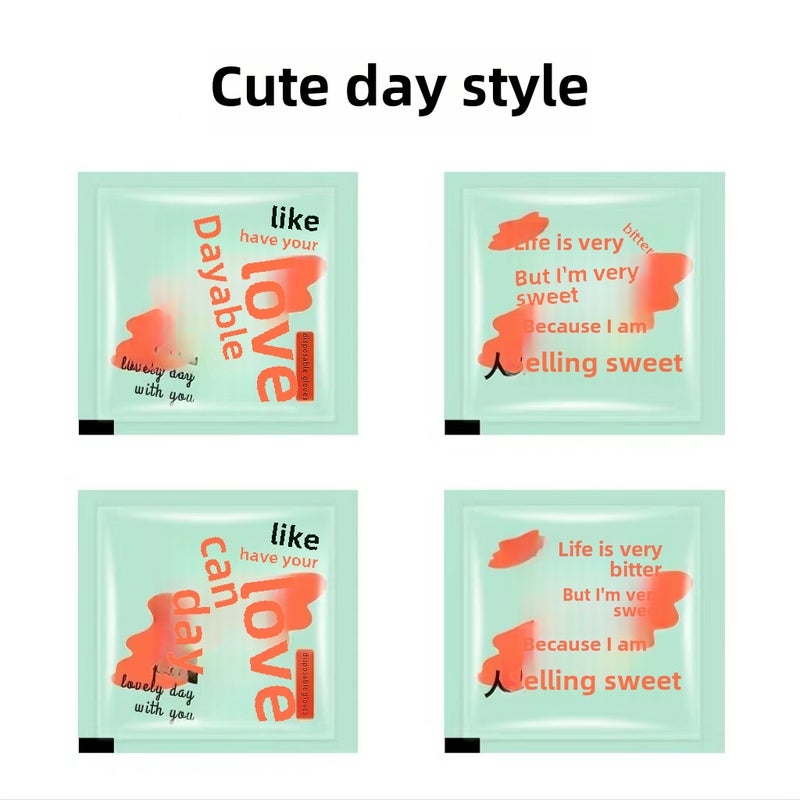 200 Mini Packs Disposable Gloves for Food Cute day 200 small bag (2 pieces) 