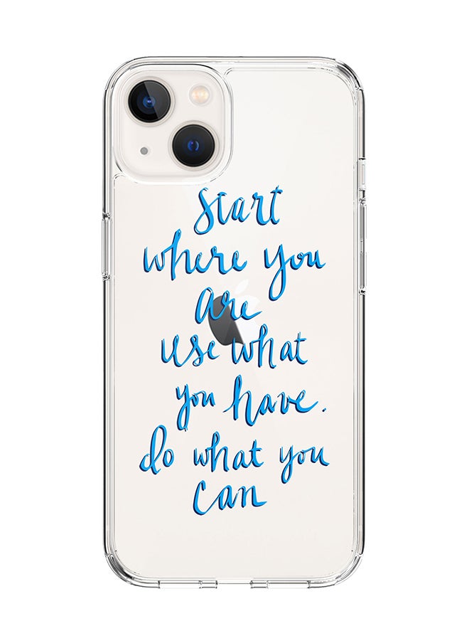 Classic Clear Case for Apple iPhone 14 Plus Case Hybrid Soft Cover Flexible Edges Anti Drop TPU PC Gel Thin Transparent Cover - Start Use Do
