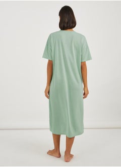 Styli Texas Houston Print Dropped Shoulder Sleep T-Shirt Dress  - Image 4