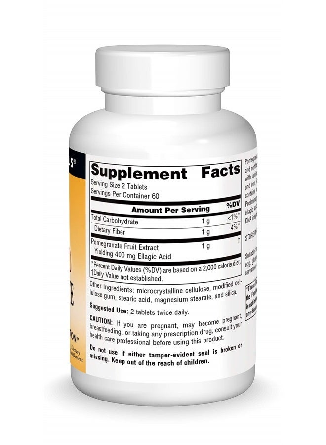 Source Naturals مستخلص الرمان 500 ملغ فاكهة كاملة حمض الإيلاجيك مضاد أكسدة وألياف مضافة - 120 قرص - Image 4