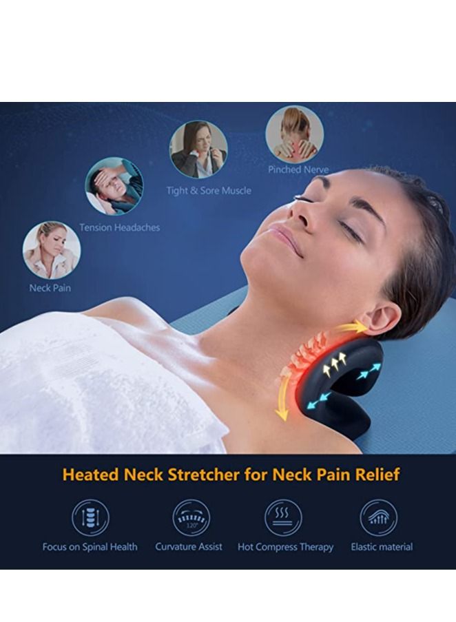 Cool Baby COOLBABY Neck Stretcher. Cervical Traction Device. Neck Hunchback Corrector With Graphene Heating. Relaxation. For Neck Pain Relief And Muscle Relaxation (Black) - Image 3