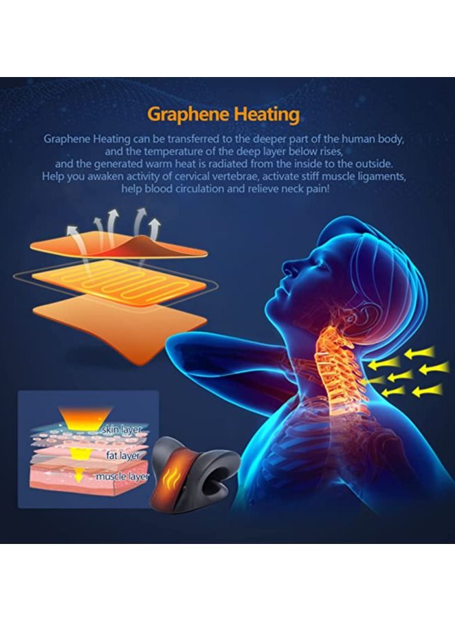 Cool Baby COOLBABY Neck Stretcher. Cervical Traction Device. Neck Hunchback Corrector With Graphene Heating. Relaxation. For Neck Pain Relief And Muscle Relaxation (Black) - Image 4