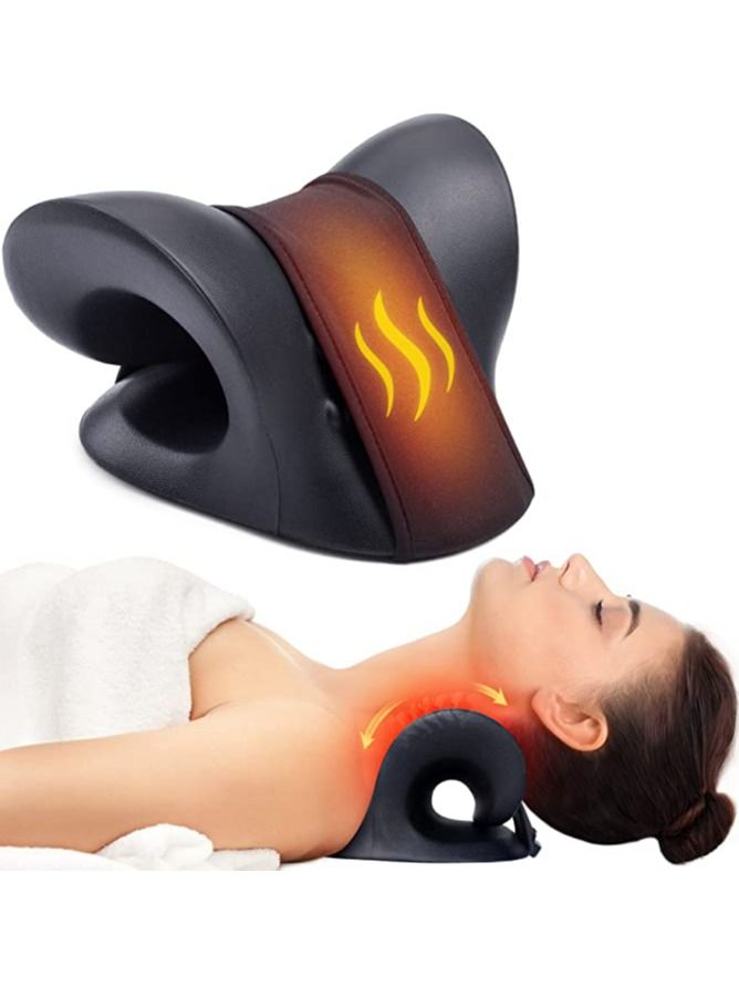 Cool Baby COOLBABY Neck Stretcher. Cervical Traction Device. Neck Hunchback Corrector With Graphene Heating. Relaxation. For Neck Pain Relief And Muscle Relaxation (Black) - Image 1