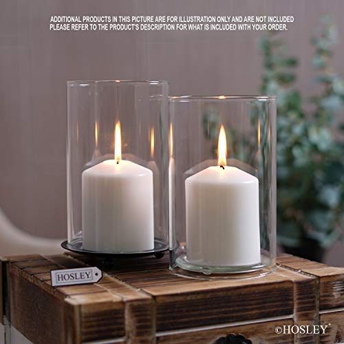 Hosley Set of 2 Clear Glass Hurricane Candle Holder Sleeves 7" High, Cylinder Candleholder, Chimney Tube, Open Ended Candle Shade for Wedding Party Decoration. - Image 3