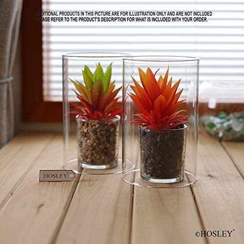 Hosley Set of 2 Clear Glass Hurricane Candle Holder Sleeves 7" High, Cylinder Candleholder, Chimney Tube, Open Ended Candle Shade for Wedding Party Decoration. - Image 4