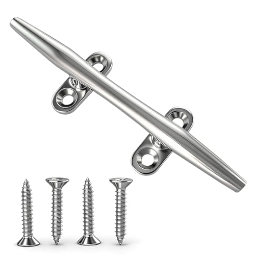 VEITHI Boat Cleats Dock Cleats 6 inch 316 Stainless Steel, Boat Dock Cleats Open Base, Boat Cleat Marine Cleats with Hardware, Rope Cleat for Boat/Yacht/Deck/Nautical Decor (1 Pack) - Image 1