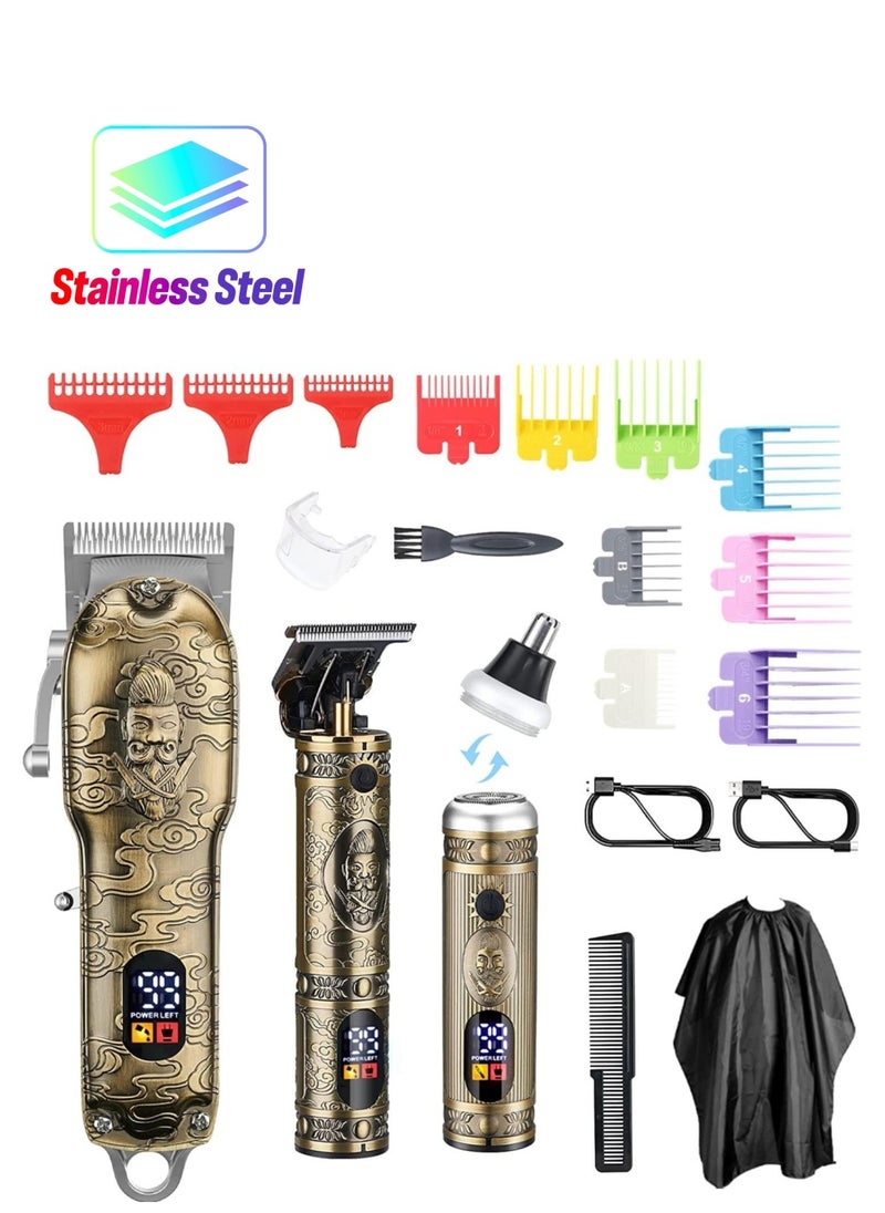 Generic Professional Hair 3 in 1 Clippers Set for Barber,Men Cordless Clippers for Hair Cutting,USB Rechargeable Nose Hair/Beard Trimmer Kit  - Image 1