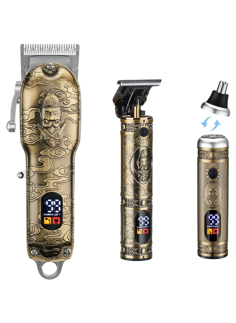 Generic Professional Hair 3 in 1 Clippers Set for Barber,Men Cordless Clippers for Hair Cutting,USB Rechargeable Nose Hair/Beard Trimmer Kit  - Image 2