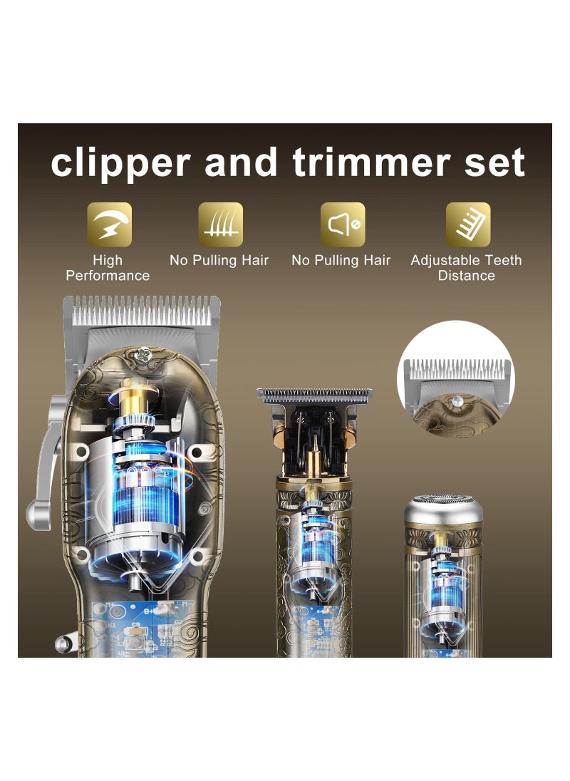 Generic Professional Hair 3 in 1 Clippers Set for Barber,Men Cordless Clippers for Hair Cutting,USB Rechargeable Nose Hair/Beard Trimmer Kit  - Image 4