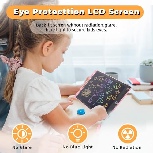 Cerlink 12inch LCD Writing Tablet Drawing Board Colorful Boys Toys Christmas Birthday Gift for 3 4 5 6 7 Year Old Girls Erasable Drawing Tablet Doodle Board Toddler Learning Pack 2-Multicolor - Image 3