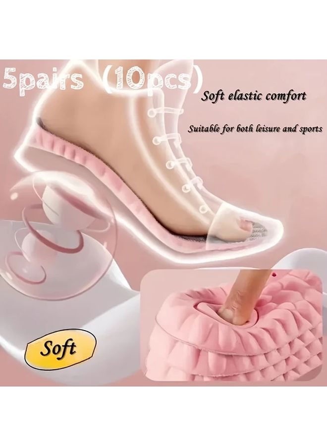 5 Pairs Pink Sports Sponge Insoles 37 38 Super Soft Comfort Women - Image 4