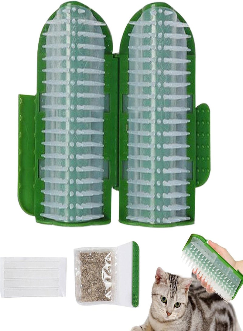 GGOOT Cat Face Scratchers - Pet Grooming Brush,Massage Comb Pet Grooming Brush for Long Short Fur Kitten Cats, Green/Yellow - Image 1