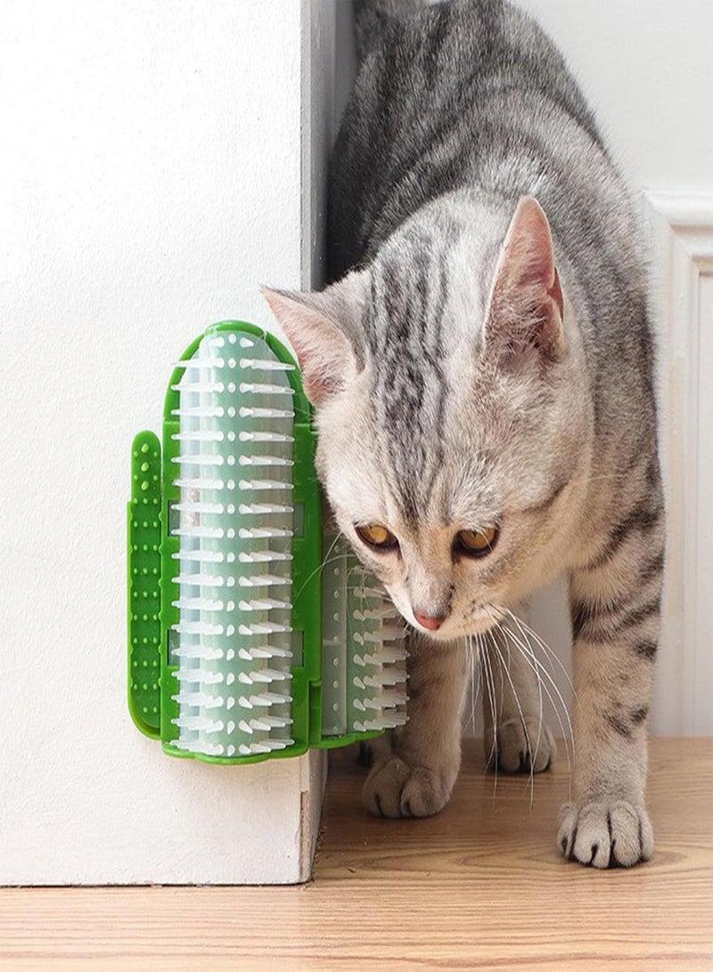 GGOOT Cat Face Scratchers - Pet Grooming Brush,Massage Comb Pet Grooming Brush for Long Short Fur Kitten Cats, Green/Yellow - Image 2