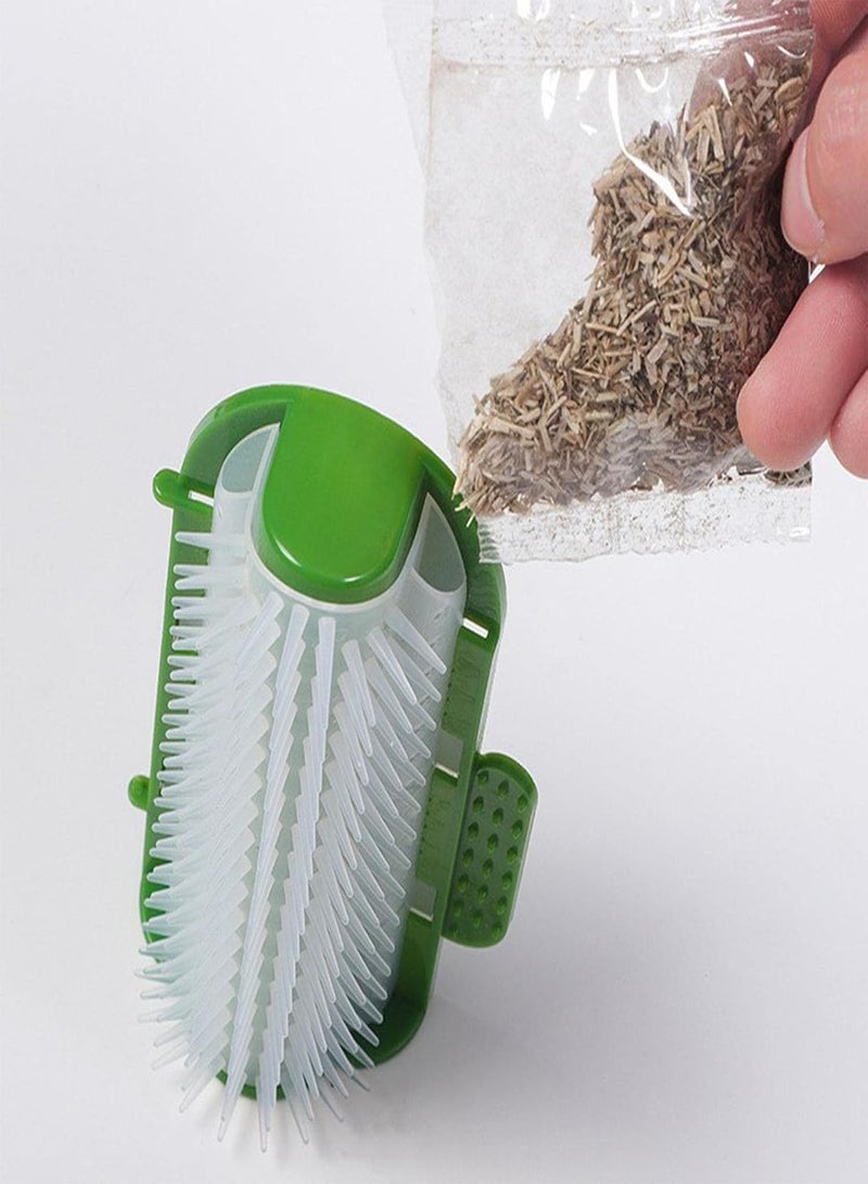 GGOOT Cat Face Scratchers - Pet Grooming Brush,Massage Comb Pet Grooming Brush for Long Short Fur Kitten Cats, Green/Yellow - Image 5