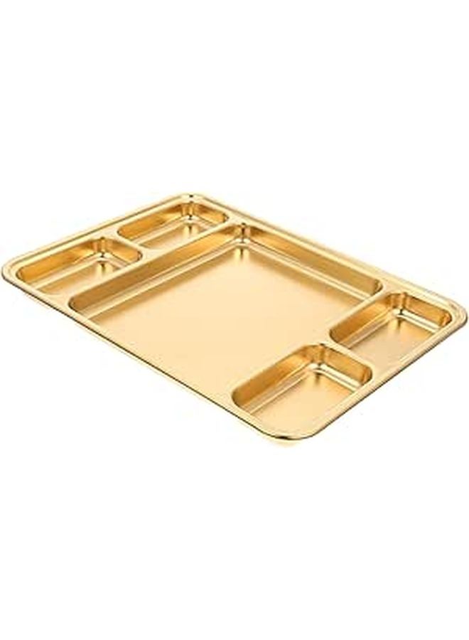 Stainless Steel Divided Plate With Compartments For Camping Picnics Home Use Easy To Clean - Image 1