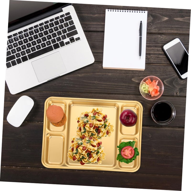 Stainless Steel Divided Plate With Compartments For Camping Picnics Home Use Easy To Clean - Image 5