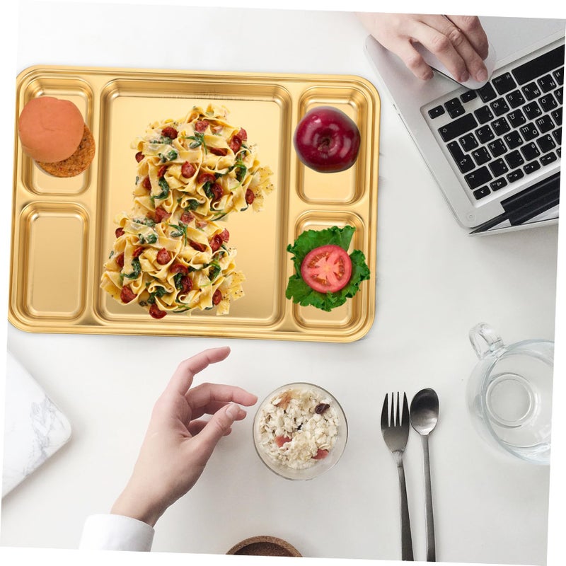 Stainless Steel Divided Plate With Compartments For Camping Picnics Home Use Easy To Clean - Image 4