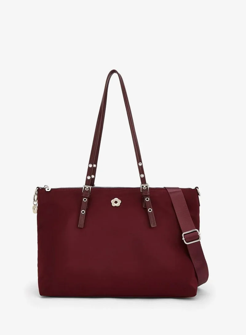 ميسي Solid Tote Bag With Zip Closure
