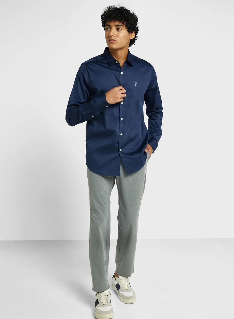 Thomas Scott Thomas Scott Spread Collar Classic Slim Fit Casual Shirt