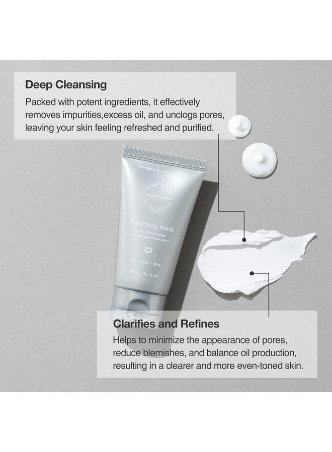 OxygenCeuticals Clarifying Mask Wash Off Mask Remove Excessive Sebum And Dead Skin Cells Prevent Acne For Smooth And Soft Skin Enhance Skin Barrier With Ceramide (70Ml) - Image 2