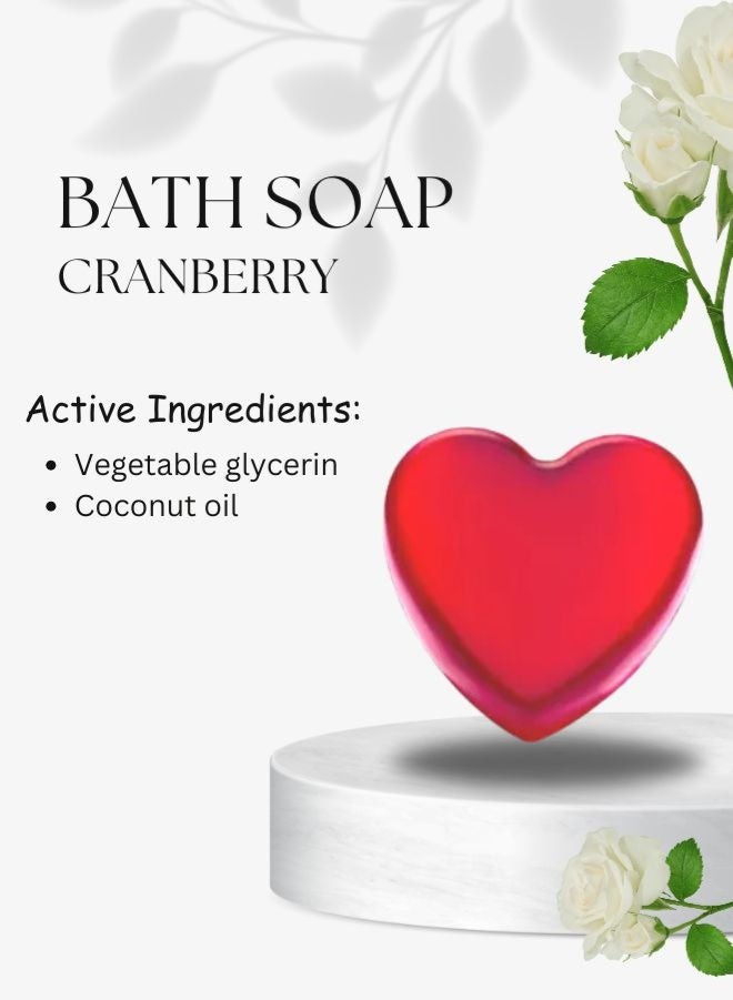 Soap&Friends Set of 4 Heart Soap - Cranberry Scent, 90 g | Romantic Heart-Shaped Gift for Valentine’s Day, Anniversaries & Birthdays - Image 3