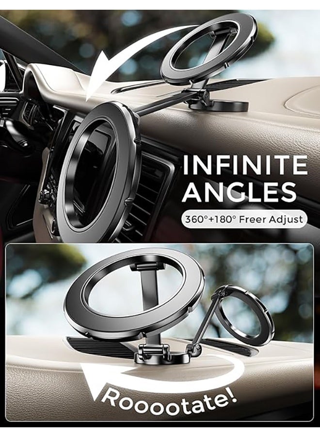 Magsafe Car Mount,  360° Free Rotation All Metal Smartphone Holder Magnet, Magnetic Phone Holder for Car, iImproved Stability, Won't Fall Off, Foldable - Image 4
