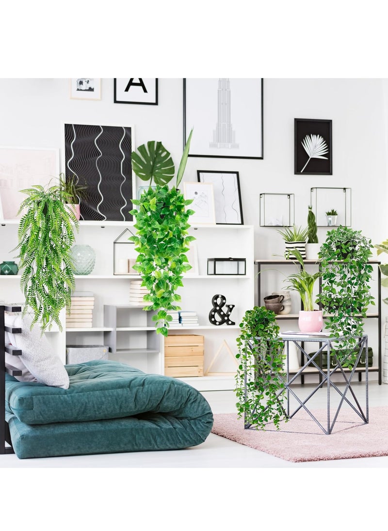 Arabest 4 Sets Artificial Plants, Hanging Artificial Plants, Artificial Trees, Small Artificial Trees, Decorative Trees, Plant, with 9 cm Pot  - Image 5