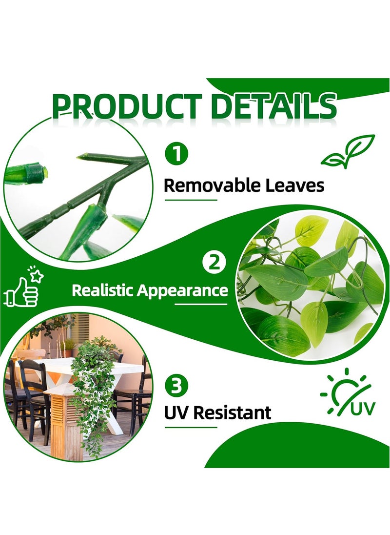 Arabest 4 Sets Artificial Plants, Hanging Artificial Plants, Artificial Trees, Small Artificial Trees, Decorative Trees, Plant, with 9 cm Pot  - Image 3