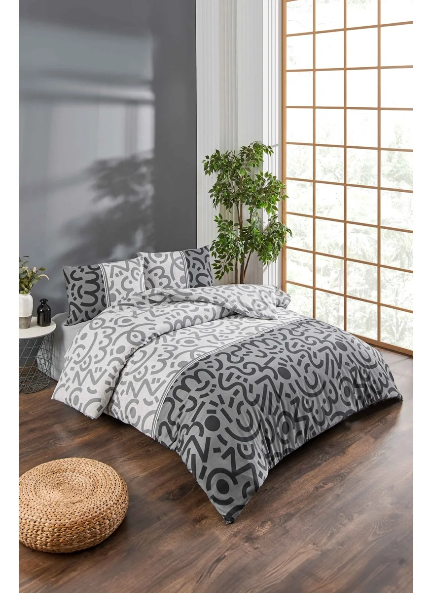 تابو هوم Doodle Double Duvet Cover Set with Black Elastic Sheets